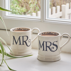 Emma Bridgewater Black Toast Mr & Mrs Mugs
